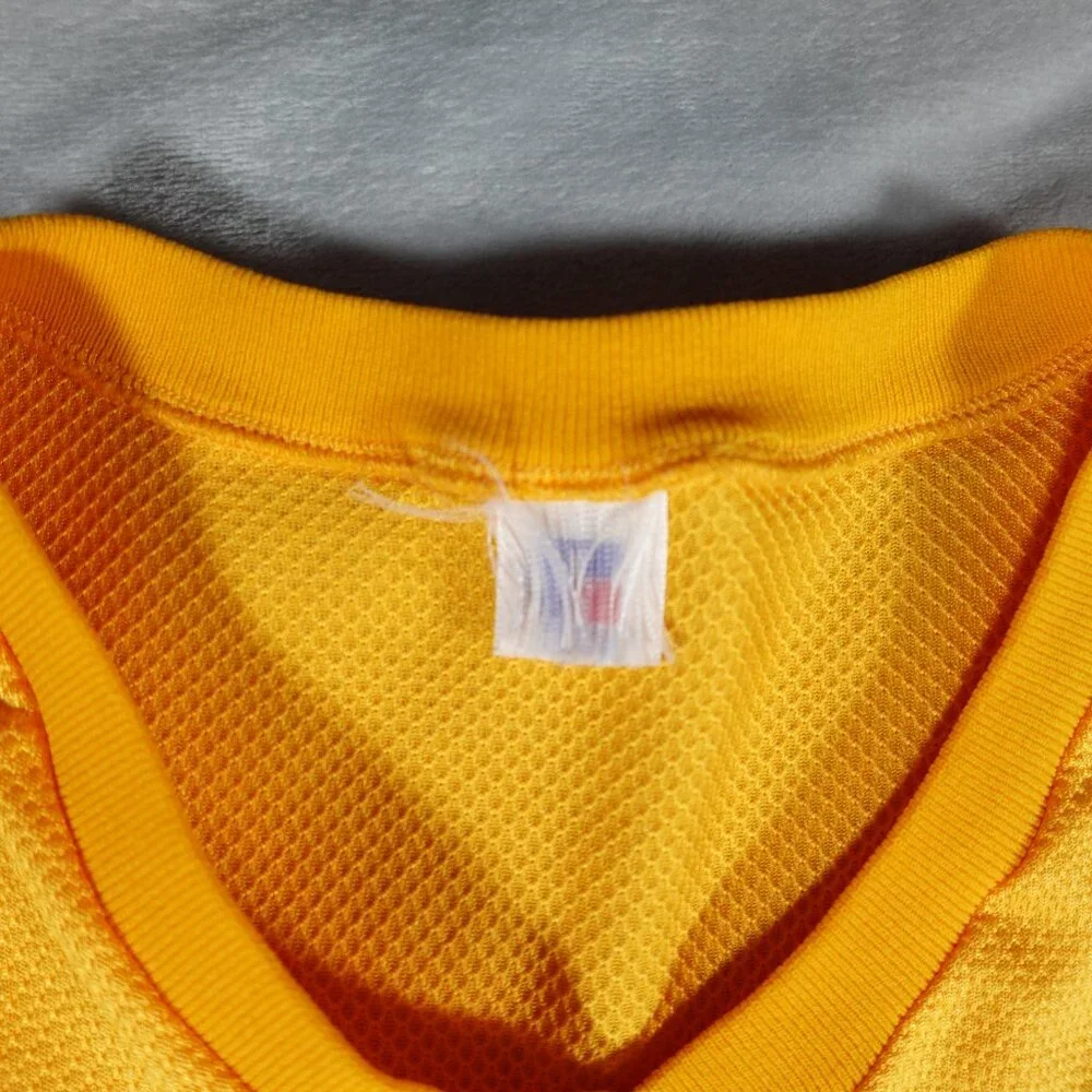 Vintage Russell Athletic Tilt Racing Team Jersey Shirt Mens 2XL Slim Fit Gold - Picture 5 of 8